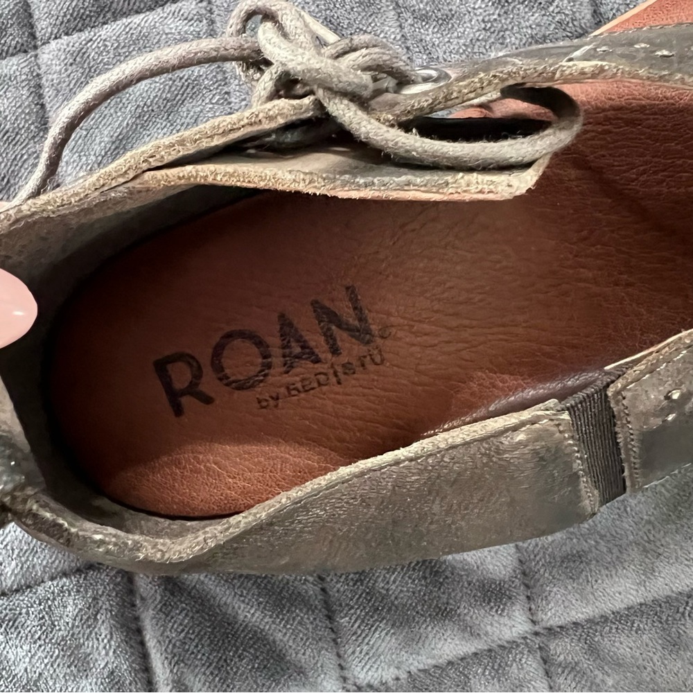 Roan By Bed Stu Sandals Women’s Size 10 Xandria Leather Thong Gray Ankle Tie - Picture 6 of 11